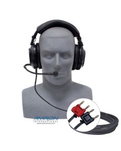 Amron 2401-28 Deluxe Headset with Boom Mic and Dual Banana Plugs